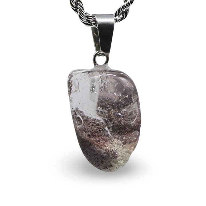 Necklace - Green Phantom (Lodolite) for wholesale by Arômes & Évasions