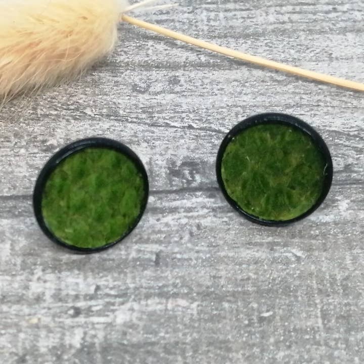 pendientes - Maritime 2b- piel salmón - negro/verde para venta al por mayor de Maison Delclef