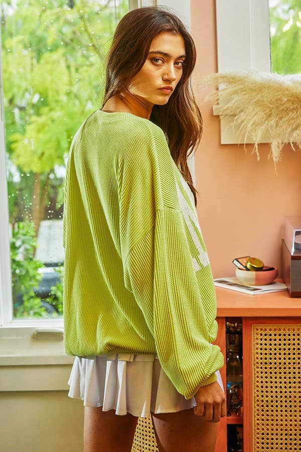 BUCKETLIST INC - Wholesale Graphic Sweatshirt - Women's - T1770I -'INDIANA' Comfy Oversize Graphic Sweatshirt, Gameday21