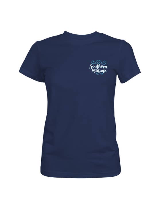 Southern Attitude - Wholesale Screen Printed T-Shirt - Women's - S313 Check Attitude - Navy