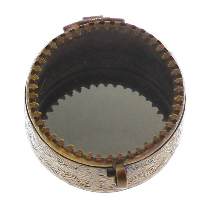 HomArt - Wholesale Decorative Box - Josephine Mirrored Box, Brass - Sm Round