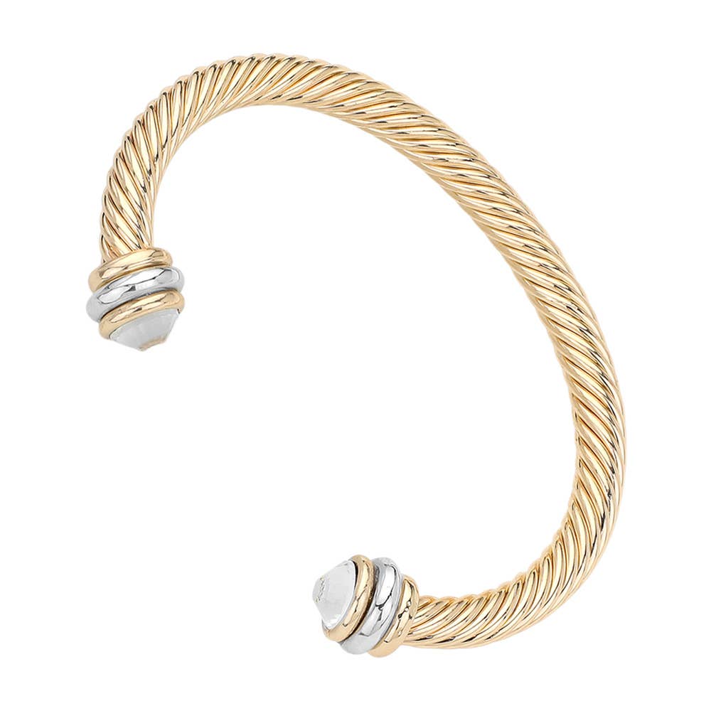 Sensibling Corp. - Wholesale Cuff Bracelet - Stone Tip Twisted Rope Cuff Bracelet
3