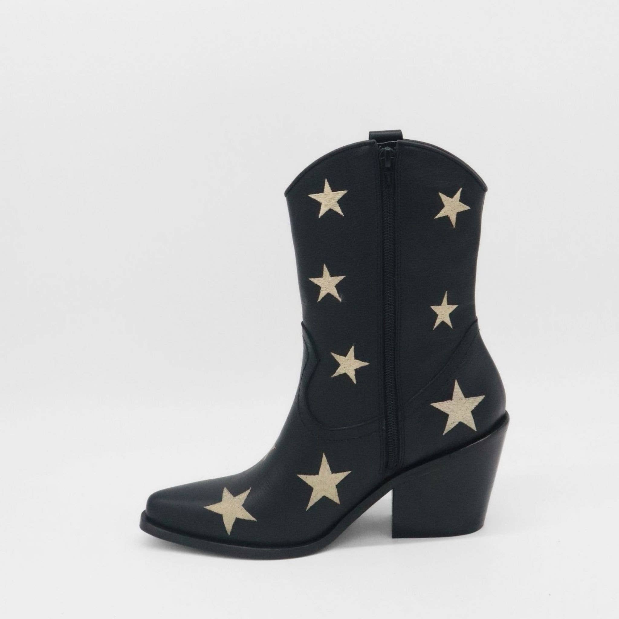 Moonlight Western Cowboy Women's Boots in Black Leather for wholesale on Faire4