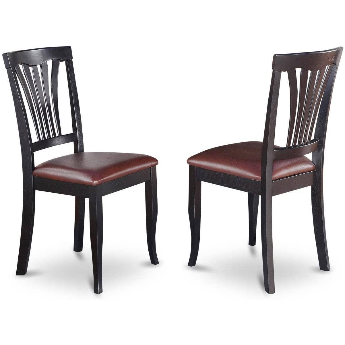 Dlav blk lc 5 Piece Drop Leaf Dining Table Set Black Faux Leather for wholesale on Faire6