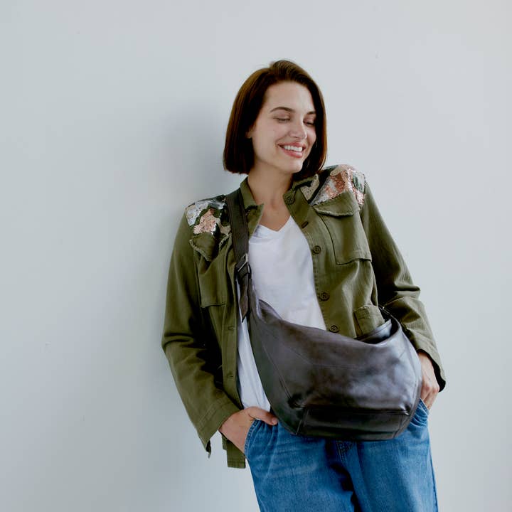 Sac à bandoulière/sacs Hobo en cuir fabriqués à la main Boone pour la vente par Latico Leathers