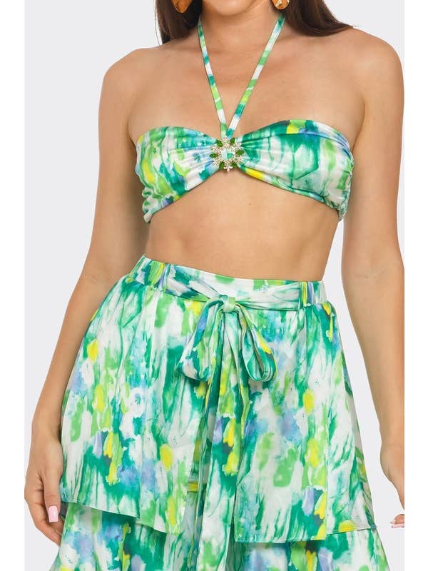 BANJUL - Wholesale Set met top en broek (GEEN Loungewear) - Dames - BCCTP44574 2-delige set met bedrukt topje en ruchesbroek5