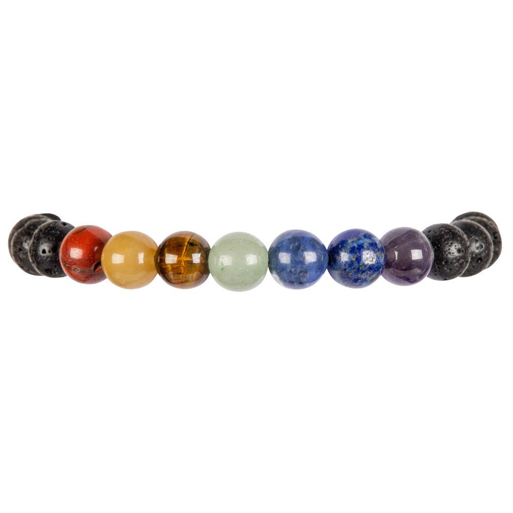 Benjamin International - Wholesale Beaded Bracelet - Adjustable Lava & Chakra Beaded Bracelet2