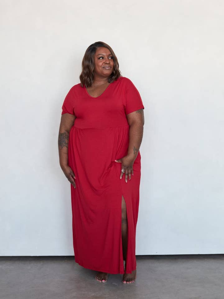 Drift Maxi in Crimson for wholesale by Lost in Layers