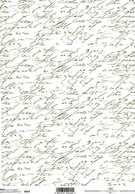 Decoricepaper - Vente Matériels de bricolage - R0054 - Papier de riz A4 à écriture manuscrite classique0