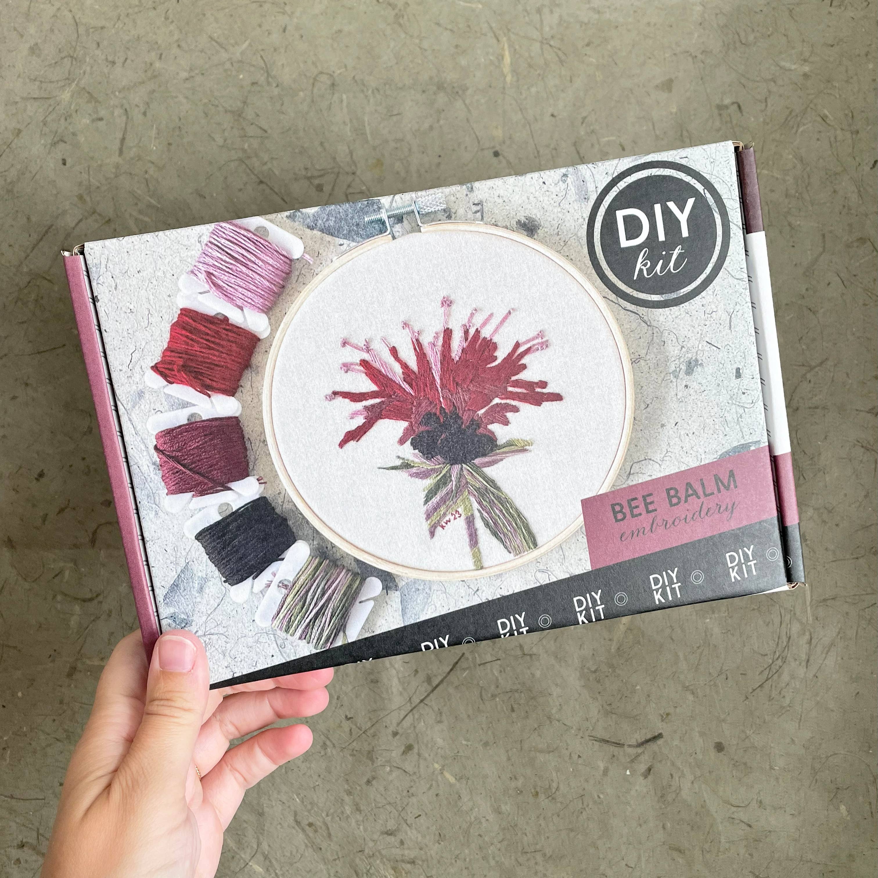 Kate Wyatt Fine Art - Wholesale DIY Craft Kit - DIY Embroidery Kit - Bee Balm (5")4