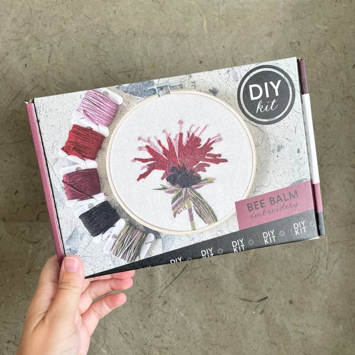 Kate Wyatt Fine Art - Wholesale DIY Craft Kit - DIY Embroidery Kit - Bee Balm (5")4