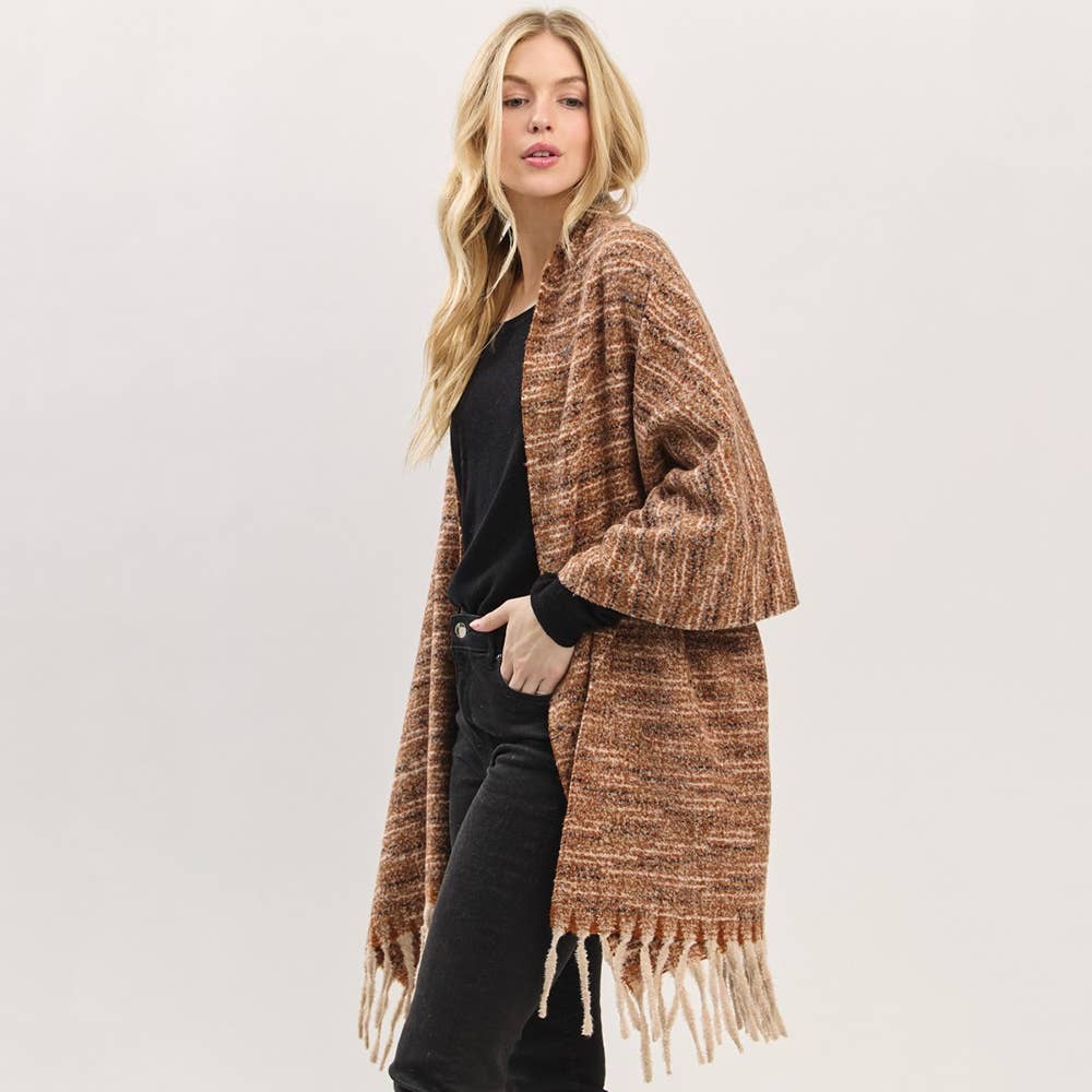 Anarchy Street - Wholesale Scarf - Women's - Soft Multi Tone Fringe Oblong Scarf4