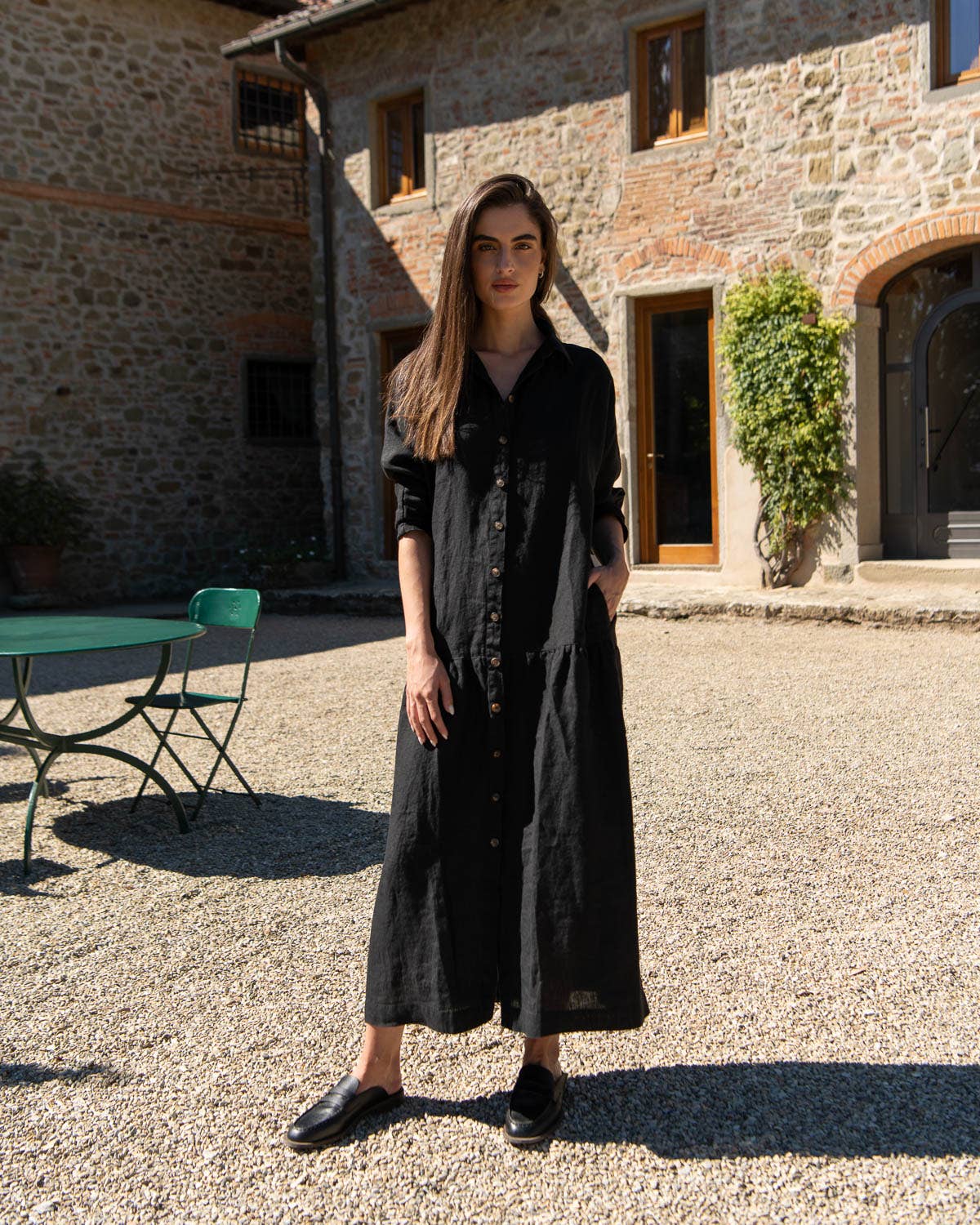 Sauths - Wholesale Dress - Women's - Sofia - Linen Dress in Black