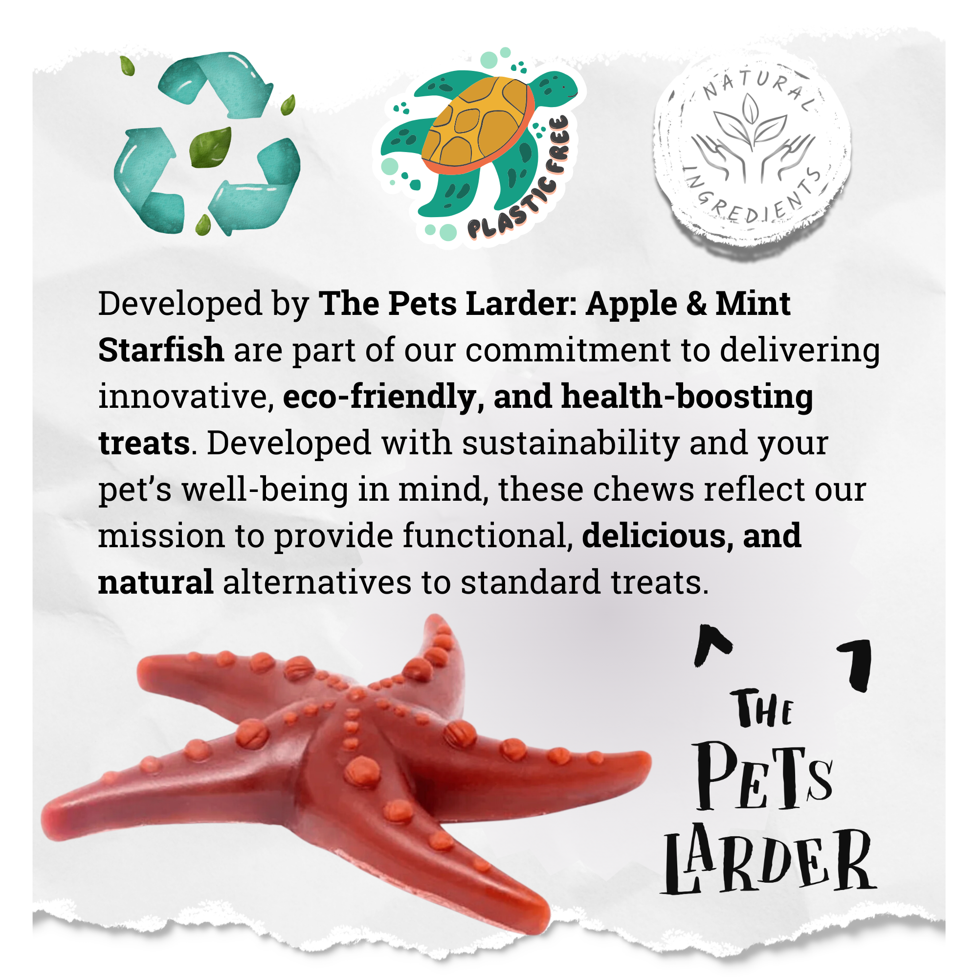The Pets Larder - Wholesale Pet Treats - Dog - Apple, Broccoli & Mint Starfish - Natural Dog Chew5