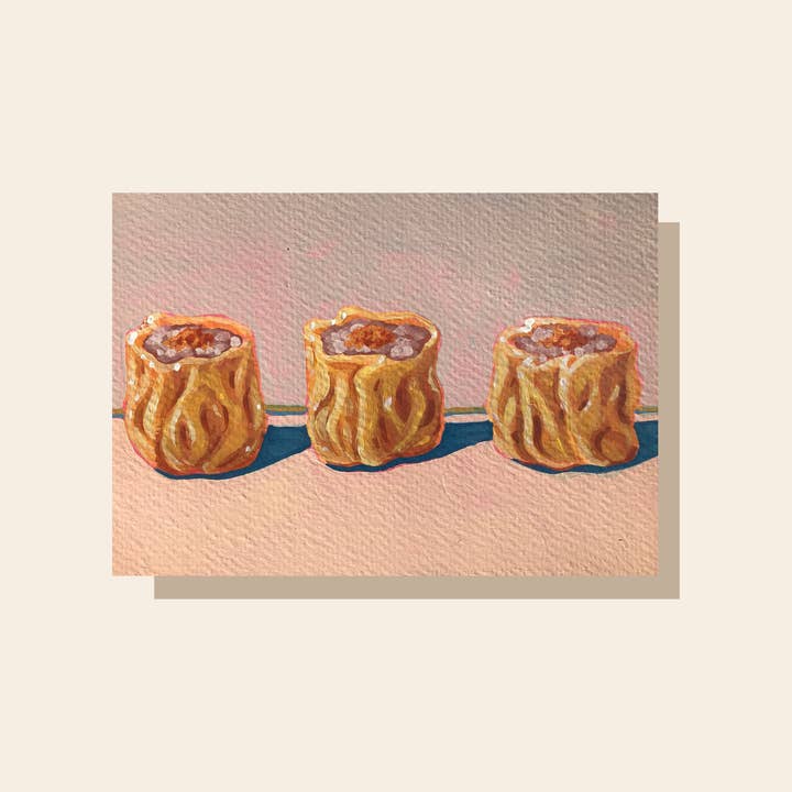 Siu Mai Dim Sum 5x7 Art Print for wholesale by Painting With James