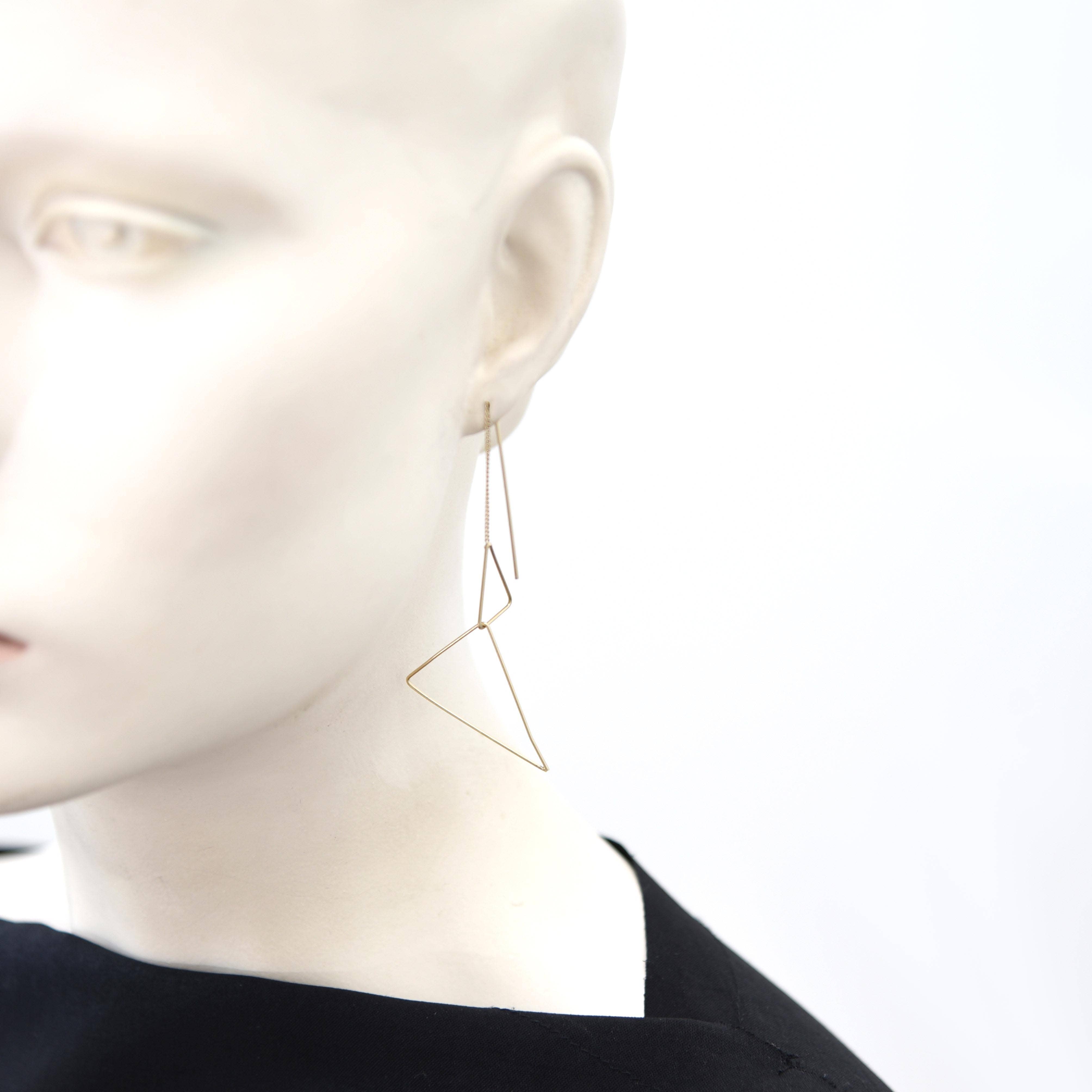 Pursuits - Vente Boucles d'oreilles pendantes - Draps d'oreille double triangle1