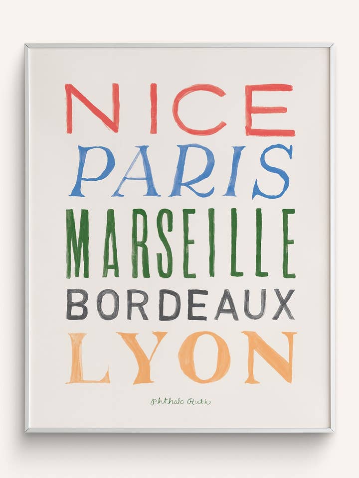 French Cities Art Print for wholesale by Phthalo Ruth
