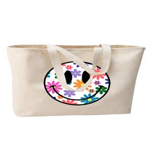 You Are Doing Great Smiley Tote Bag L Smiley Face Market Tote 