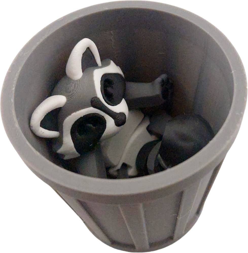 The Geek Galleria – wholesale Dekorativ statyett – 3D-utskriven ledad tvättbjörnsfigur | Realistiska svarta, grå och vita färger | Bedårande skrivbordsdekoration och samlartillbehör | Fidget6