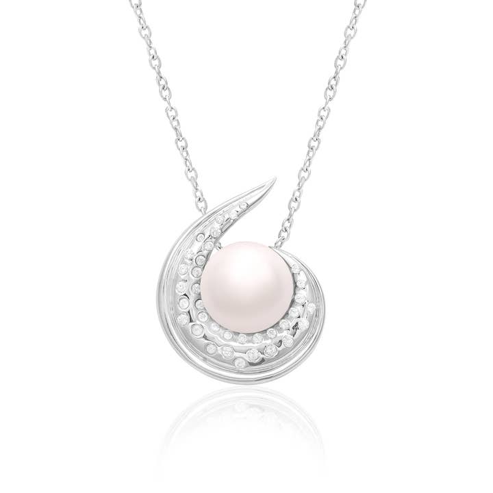 925 Sterling Silver Rund Pärlhalsband Elegant Virvlande Design Smycken för Kvinnor för wholesale av Star Joya