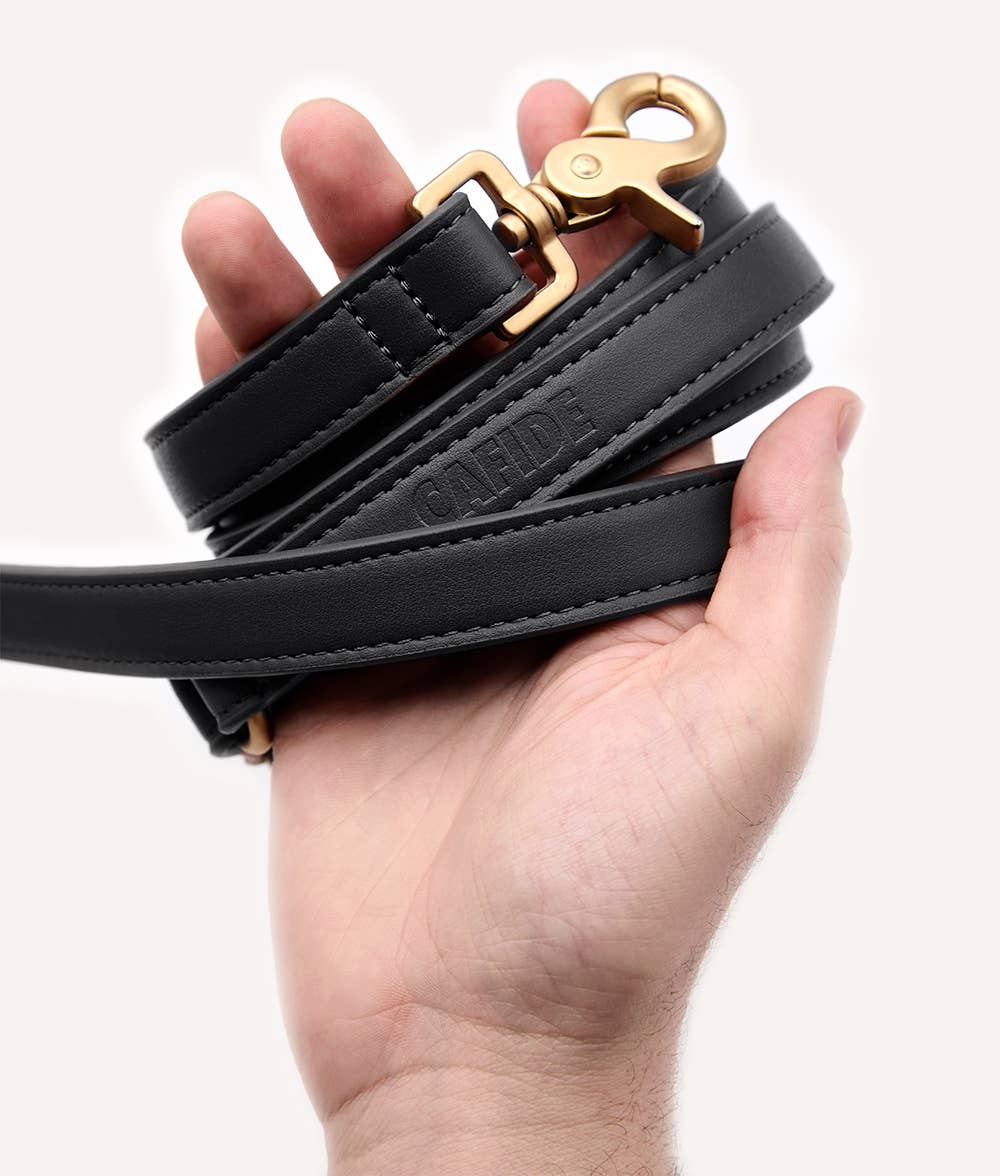 CAFIDE - Wholesale Pet Leash - Dog - Black Vegan Leather Multi-Position Strap, Jala4