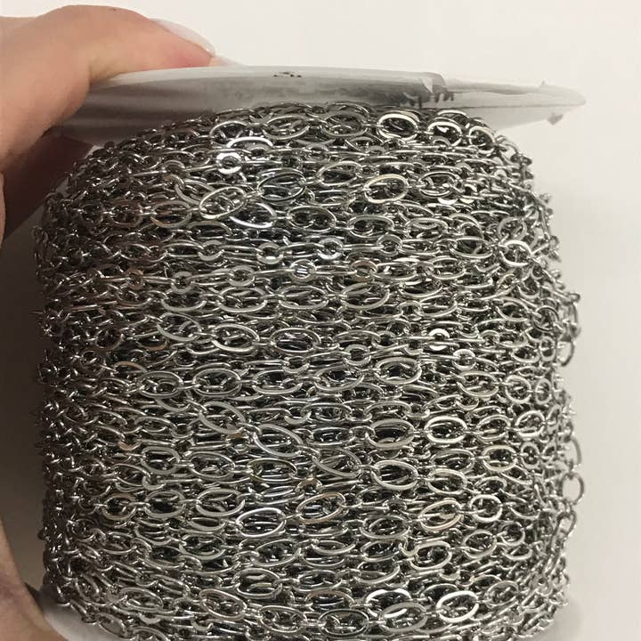 Face Mask Supplies, Link Chain, Silver Plated Chain, Mask Supplies, Bulk Jewelry Making, Eye Glass Chain, Jewelry Making, Body Chain By The Foot for wholesale by The Bead Bazaar