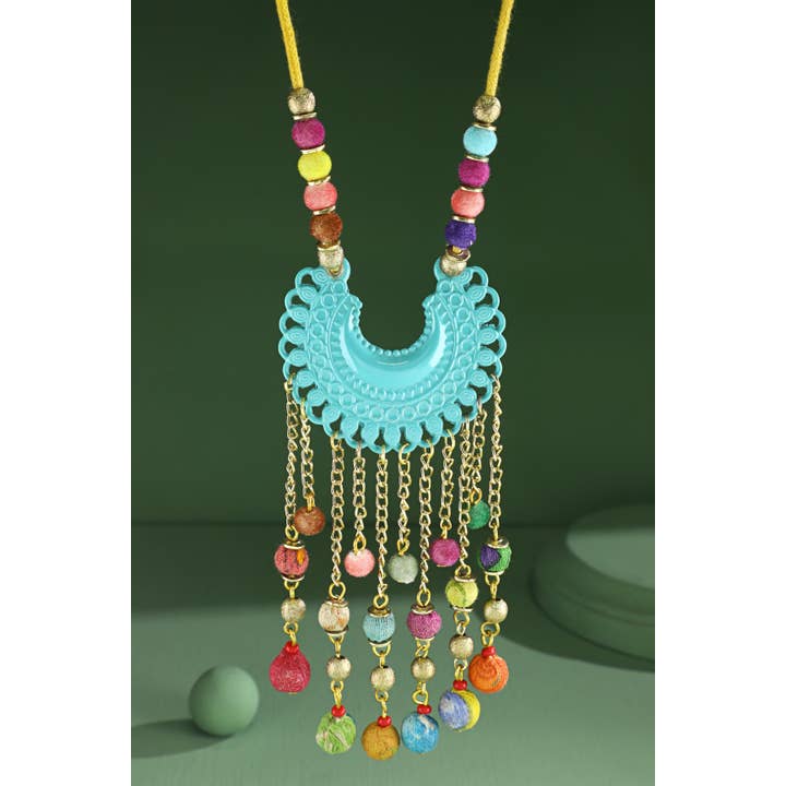 Abstract Beaded Pendant Necklace for wholesale on Faire