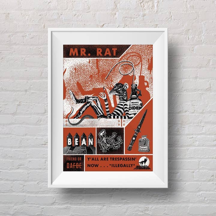 Neuer Geist - Vente Affiche d'art - Friend or Dafoe - Mini-impression Mr. Rat - Fantastic Mr. Fox