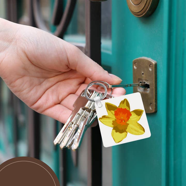 3dRose - Wholesale Keychain - Unisex - 3dRose, Spring Daffodil Vector Isolated, Key Chain5