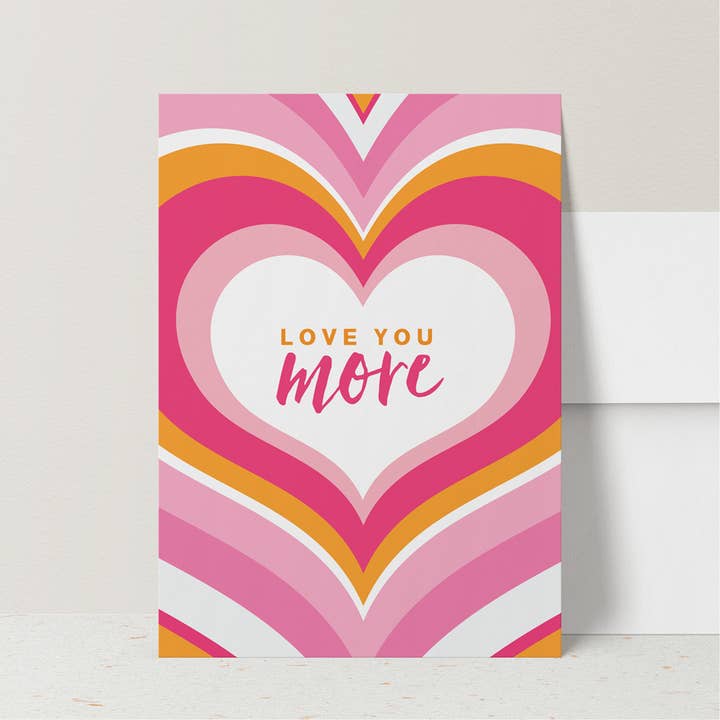 Ich liebe dich mehr (Jubiläum/Valentinstag/Liebesgrußkarte) für den Großhandel von Clara Paperie Co.