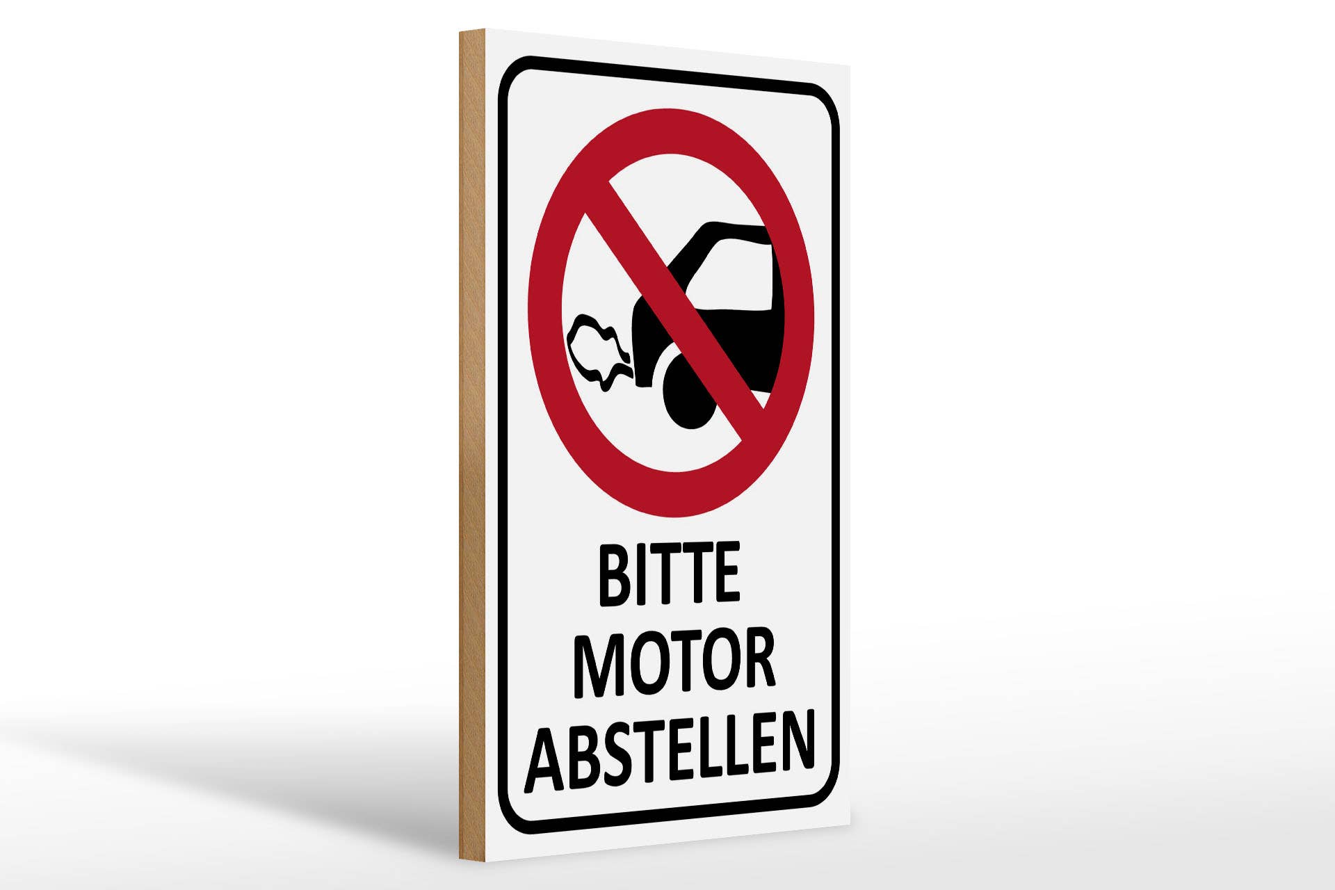 Femer - Wholesale Sign - Wooden sign note 20x30cm Please turn off the engine0