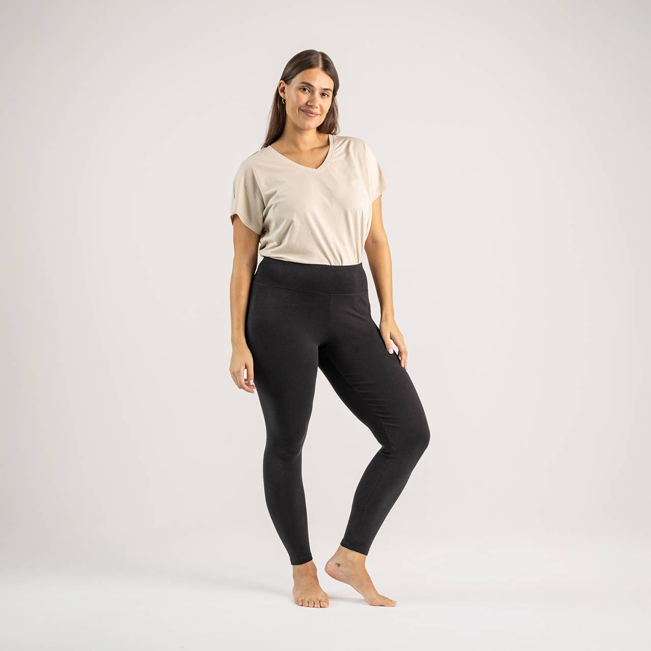 Black Organic Cotton Ribbed Leggings for wholesale on Faire