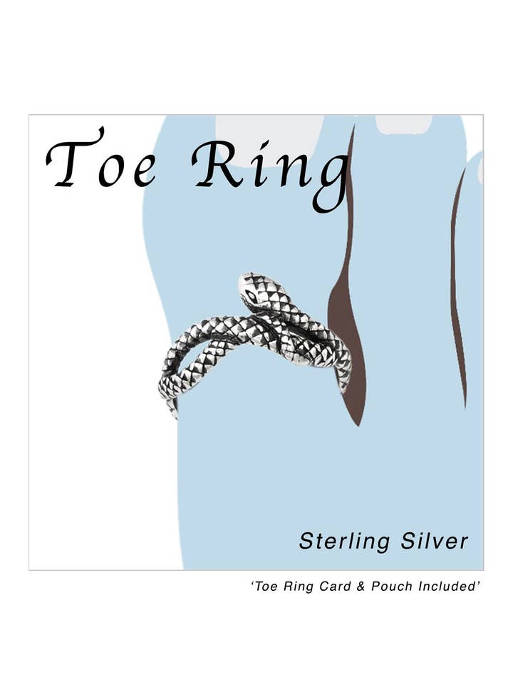 Sterling Silver Snake Adjustable Toe Ring - SS for wholesale by Zoey Simmons
