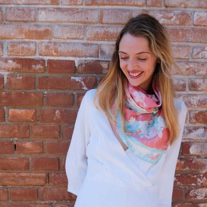 Fresh Beauty Large Square Silk Scarf for wholesale by Louis Jane