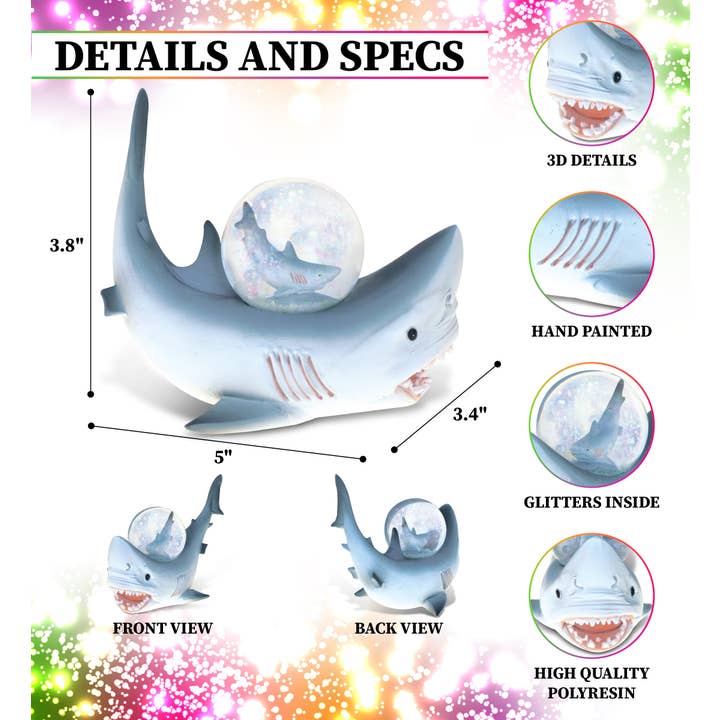 Cota Global - Wholesale Snow Globe - Wild Snow Globe - Shark (45Mm)1