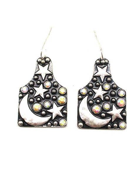 WESTERN MAAN EN STER VEETAG OORBELLEN voor wholesale door Snowing West