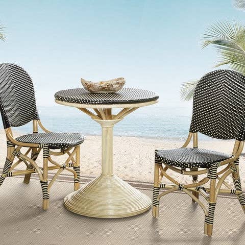 Padma's Plantation - Vendita all'ingrosso Tavoli da patio - Tavolo da pranzo bistro francese - Nero/Beige1