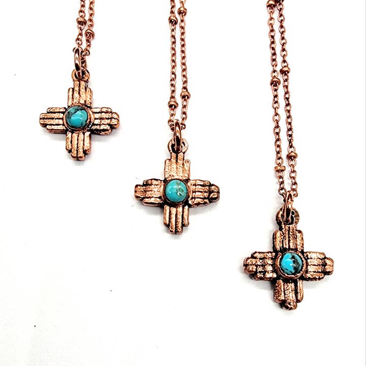 Southwest Zia Sun Turquoise Necklace / Electroformed Jewelry for wholesale by MergingMetals