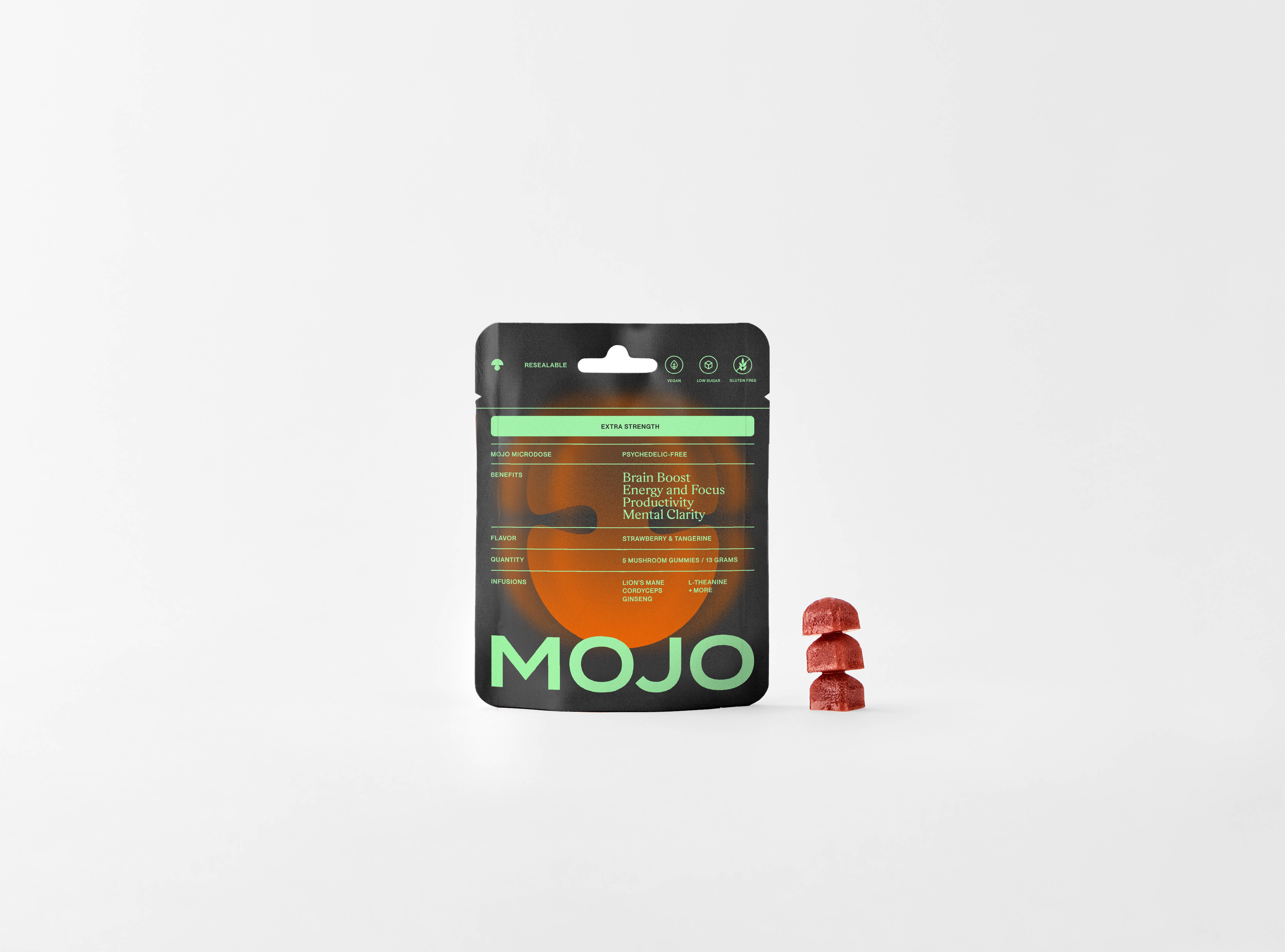 Mojo Gummies - Wholesale Oral Supplement/Vitamin - Extra Strength Brain Boosting Gummies, Strawberry Tangerine3