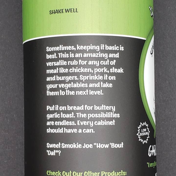 Sweet Smokie Joe, LLC - Wholesale Dried Spice Mix - Garlic Butter (Great on Everything)2