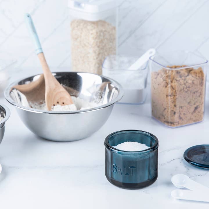 Kook - Wholesale Salt Mill - Kook Embossed Salt Cellar & Lid, Pressed Glass, 10 oz4