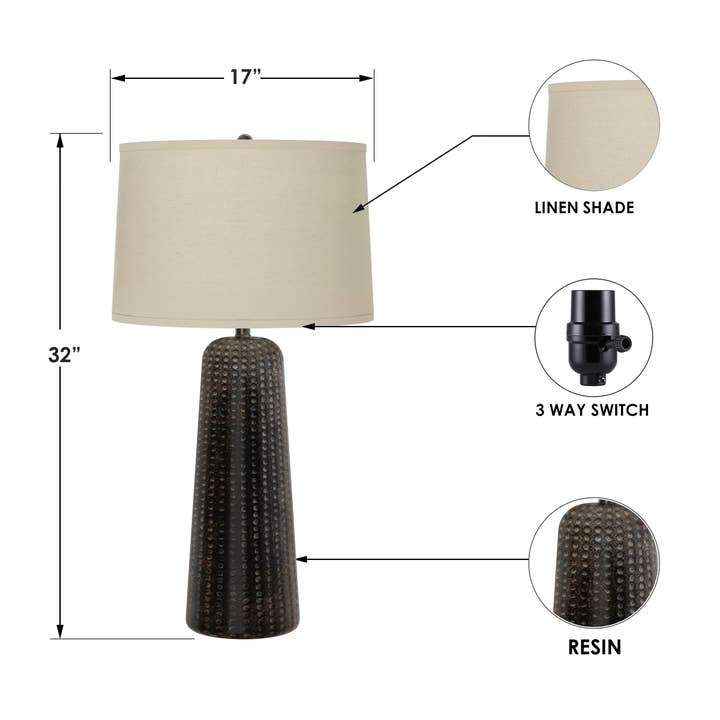 Lux Lighting - Wholesale Accent/Desk Lamp - Marissa Brown Resin Traditional Rustic Table Lamps - 2PCs2