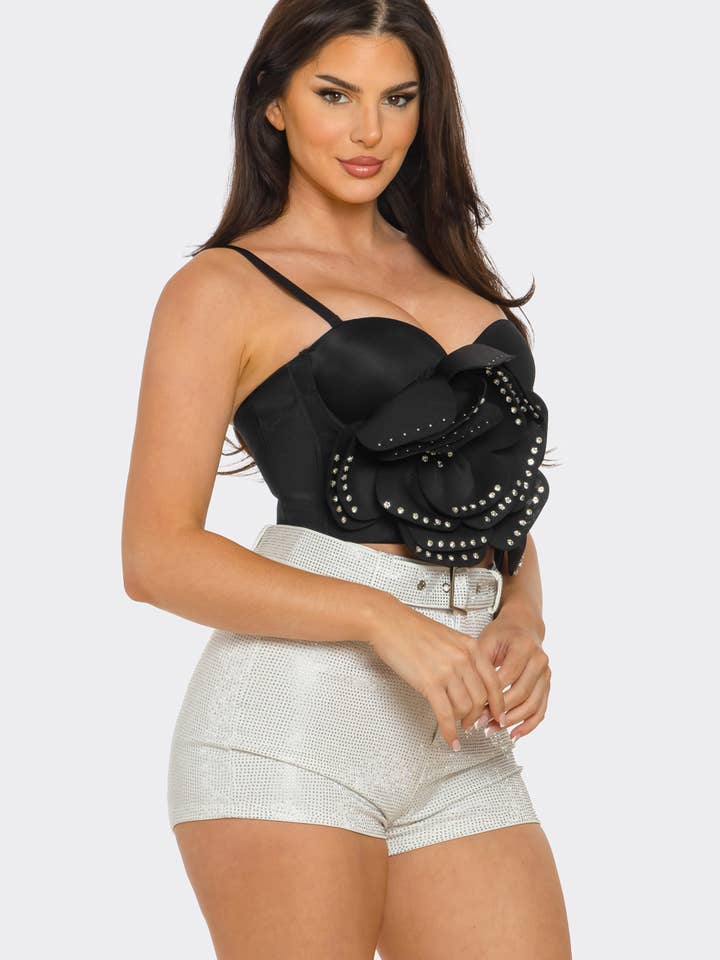 NEWGENS - Wholesale Corset - Women's - NT1113A 3D Floral Bustier Crop Top9