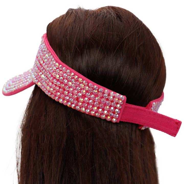 Cap Zone - Vendita all'ingrosso Visiera - Donna - Visiera in acrilico con strass e velcro completa di bling5