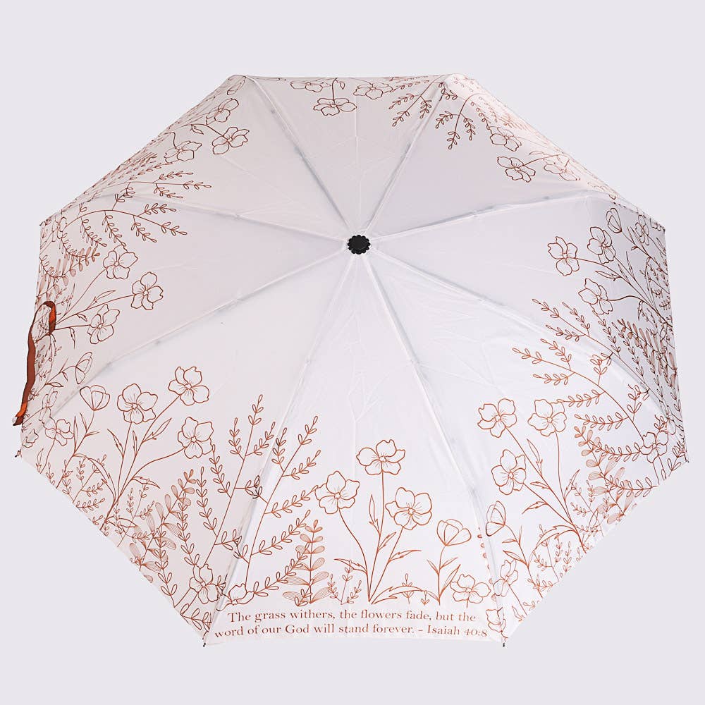 Swanson Christian Products - Wholesale Umbrella - Women's - Compact Umbrella - Isaiah 40:8 Wildflowers2