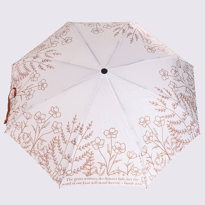 Swanson Christian Products - Wholesale Umbrella - Women's - Compact Umbrella - Isaiah 40:8 Wildflowers2