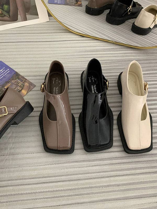 Mirazshoes WholeSale - Vendita all'ingrosso Ballerine - Donna - Mocassini bassi con punta quadrata e snodo cavo con fibbia7