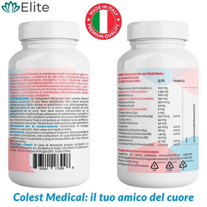 Italian Elite - Wholesale Oral Supplement/Vitamin - Colest Medical Elite Cholesterol Supplement5