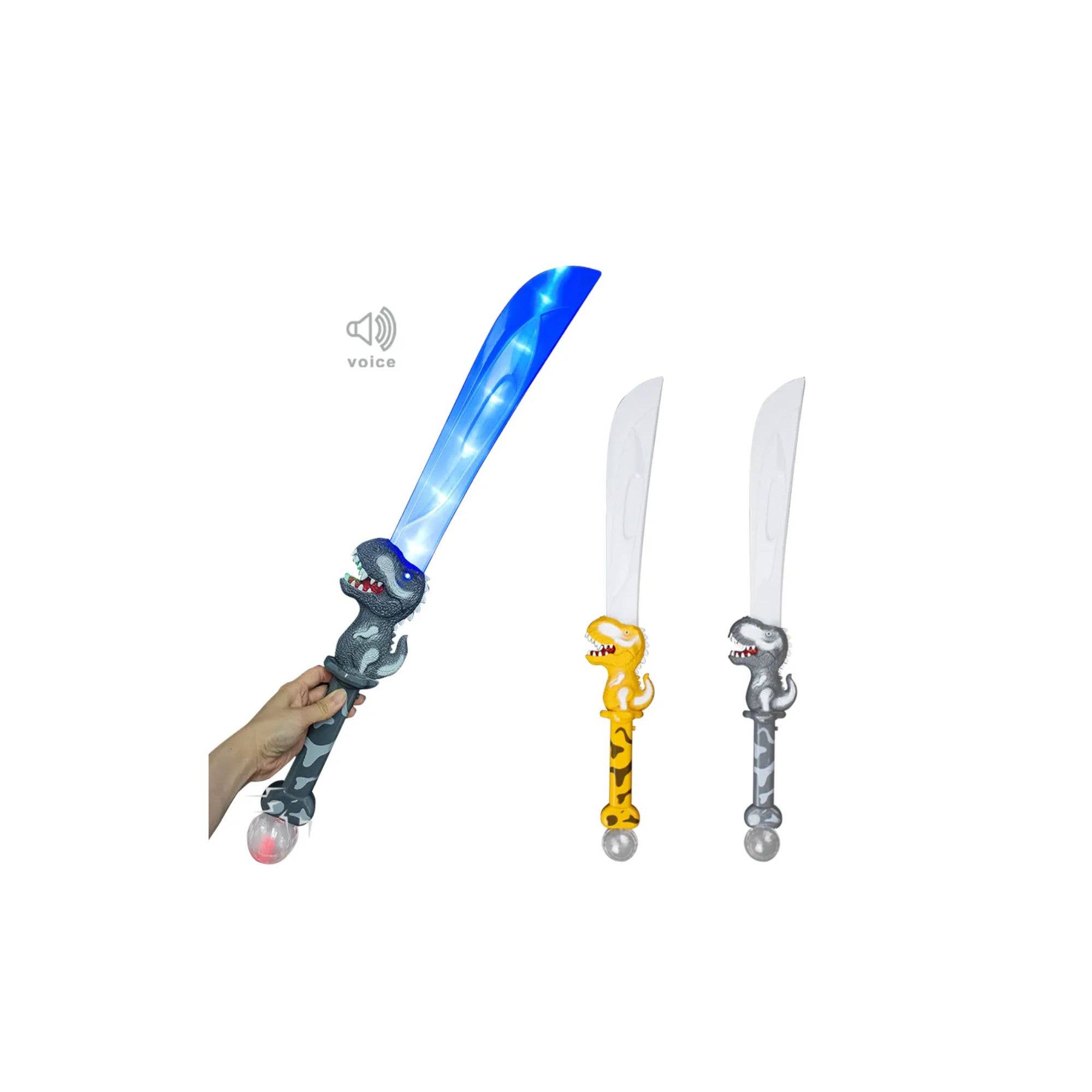 K & S WHOLESALE INC - Wholesale Toy Set - Kids - 27" DINOSAUR LIGHT UP SWORD 48PCS/CS