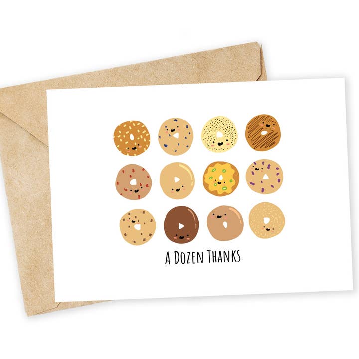 Bagel Tackkort: Roligt Alla hjärtans dag-kort för wholesale av Chewy Lemon Studio